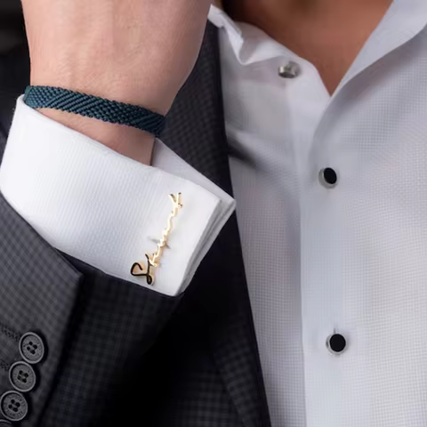 Boutons de manchette nom personnalisé chemise