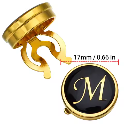 Couvre-boutons émail doré initiale HAWSON 17mm