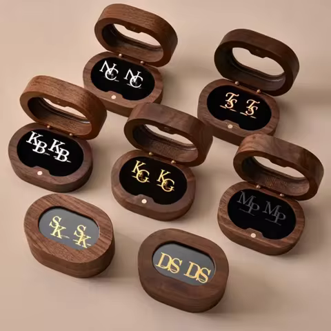 Boutons de manchette marié initiale acier ovale