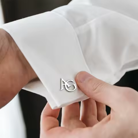 Boutons de manchette monogramme combinaison lettres