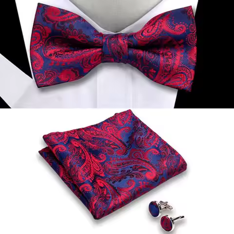 Coffret nœud papillon mouchoir boutons manchette